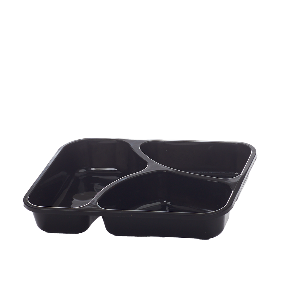 מגש TV פלסטיק מחולק שחור