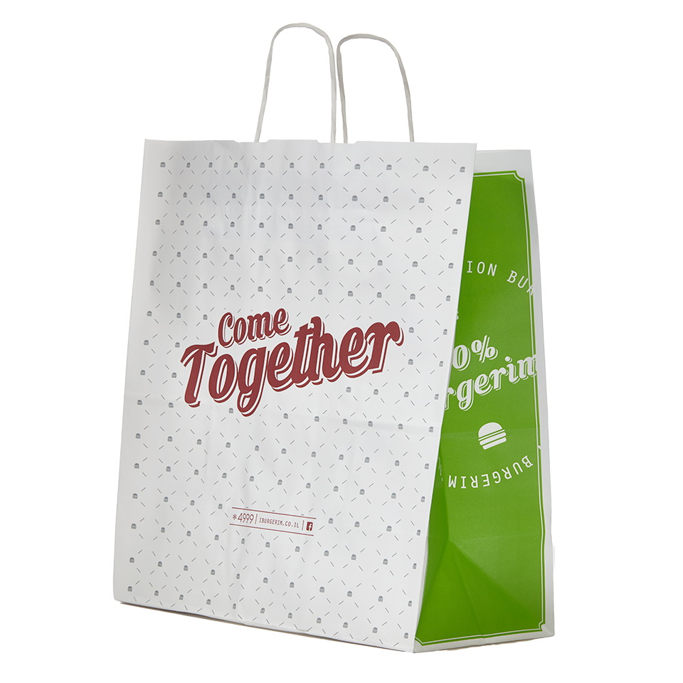 שקית נייר T.A גדולה ידית חיצונית