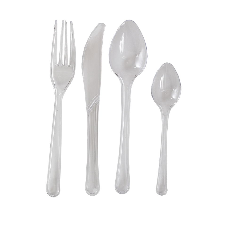 ספיר סכו"ם חד פעמי PS שקוף